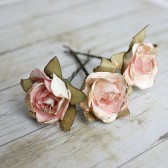 White and Pink Flower Hair Pins