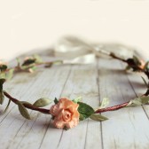 Peach Peonies Bohemian Halo