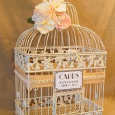 On Sale Vintage Style Wedding Card Box / Pearls / Bird Cage Wedding Card Holder