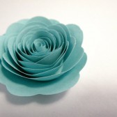Custom Valentine Handmade Paper Roses Light Blue