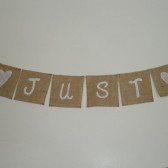 Just Married Burlap Bunting
