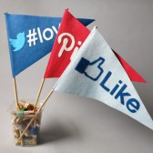 Photobooth prop - Wedding Flags - Facebook Like it, Love it, Pinterest Pin it