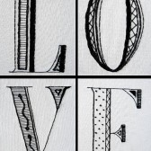 Romantic Hand-stitched LOVE art