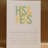 His and Hers / Engagement / Couples Shower / Kitchen and Tool / Wedding / Modern / Kiwi and Lime / Custom Invitation by Darby Cards