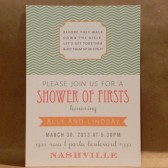 Bridal / Wedding / Bridesmaids / Bachelorette / Shower / Party / Printed Invitation / Chevron / Firsts / Stock the Bar Couples Design
