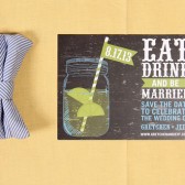 Mason Jar Chalkboard Save the Date Postcard