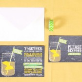 Mason Jar Chalkboard Wedding Invitation Set