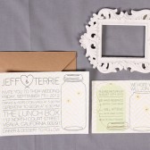Hand Drawn Mason Jar Chevron Wedding Invitation Set