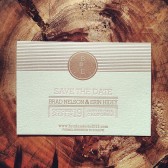 Modern Letterpress Save the Date : Blush and Brown Arrows 