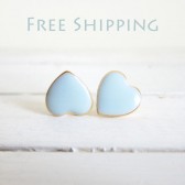 Blue Heart Earrings