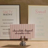 Simple Printed Menu / Sweet and Salty / Theme Modern Wedding / Party or Engagement / Small Invitation / Layered