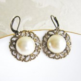Dangling Pearl Earrings in Ivory or White