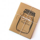Kraft Mason Jar Thank You Wedding Cards Stationery