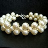 Cream Swarovski and Sterling Silver Bridal Bracelet