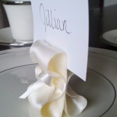 Ribbon Escort Card Holders - Ivory