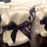 Ribbon Place Card Holders - Ivory & Black