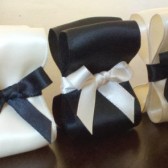 Ribbon Place Card Holders - Black and Ivory