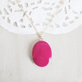 Large Oval Enamel Locket