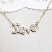 Gold Script Love Necklace