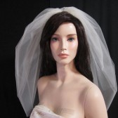 25 inch elbow length puffy bubble veil, bridal veil, wedding veil