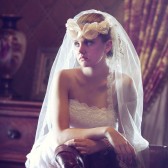 Single Layer Silk Tulle Veil with French Lace