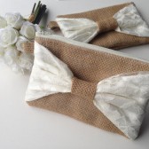Burlap Bow Wristlet
