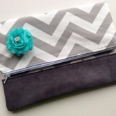 Chevron Fold Over Clutch