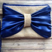 Burlap Bow Wristlet