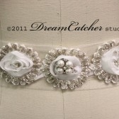 Kendra chic delicate choffon flower and crystal bridal sash 