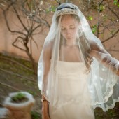 Kate - two layers wedding bridal veil, scallop shaped lace, 47 inch length, ivory or white