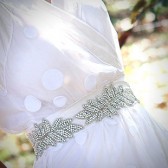 Livia crystal beaded sash/ leafy garland