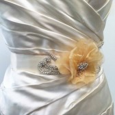 Cindy vintage cream silk flower with swarovski crystals and vintage jewel