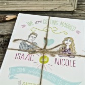 Wedding Invitation : Rustic boho illustration