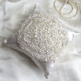 wedding ring pillow - pearly floral