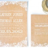 Kraft & white invitation