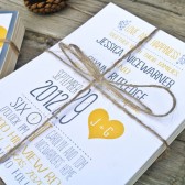 Wedding Invitation: Yellow and Gray Whimsical Heart