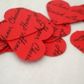 Personalized Confetti // Custom Confetti Paper Hearts // Red