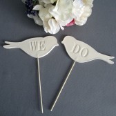 We Do Bird Wedding Cake Toppers