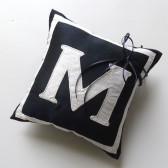 Monogram wedding ring pillow