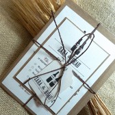 Rustic Wine and Champagne Bottles Winery Wedding Invitation Set