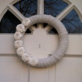 White Burlapl Wreath