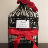 Black Bird Cage Eagle & Ivy With Red Roses