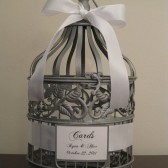 Small Silver Bird Cage Wedding Card Holder