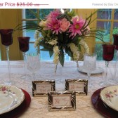 Wedding Silver toned Monogrammed Reception Table Numbers Set Of Six