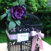 Black Birdcage With Lavender Rose