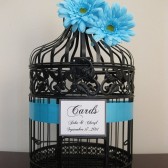 Tiffany Blue Bird Cage Wedding Card Holder Round Eagle & Ivy