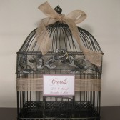 Birdcage Wedding Card Holder With Burlap Vintage Style