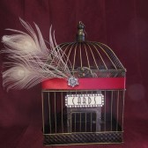 Art Deco Bird Cage with Peacock feathers and Bling
