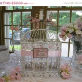 Shabby Chic Bird Cage Wedding Card Box Holder With Whimsical Berries