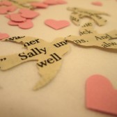 Book Page Bird Confetti & Pink Mini Heart Confetti